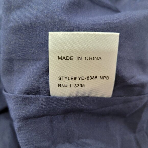 Harlyn Dress Womens M Blue Metallic Abstract Ruffled Lined V-Neck Flutter Sleeve - Picture 13 of 16